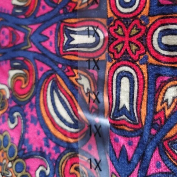 NWT Comfy Plus Sz 1X Kaleidoscope Print Jones New York Cotton Top Artsy Boho - Picture 4 of 9